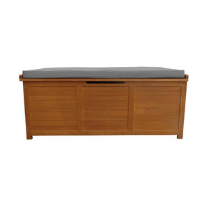 Cassapanca da giardino in legno 200l con martinetti, marrone naturale