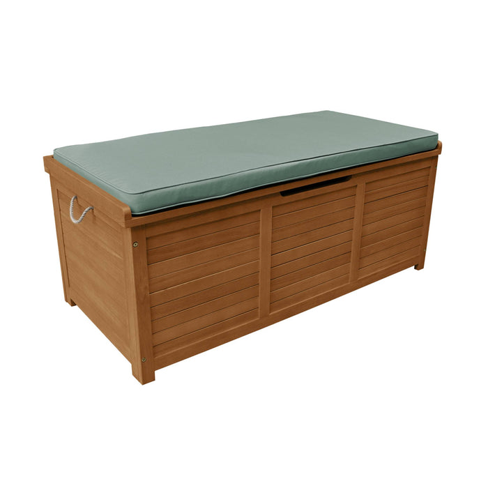 Cassapanca da giardino in legno 200l con martinetti, marrone naturale