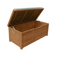 Cassapanca da giardino in legno 200l con martinetti, marrone naturale