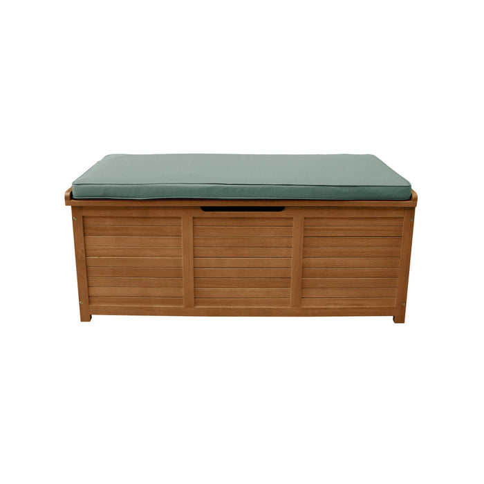 Cassapanca da giardino in legno 200l con martinetti, marrone naturale