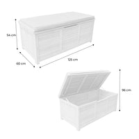 Cassapanca da giardino in legno 200l con martinetti, marrone naturale