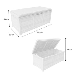 Cassapanca da giardino in legno 200l con martinetti, marrone naturale