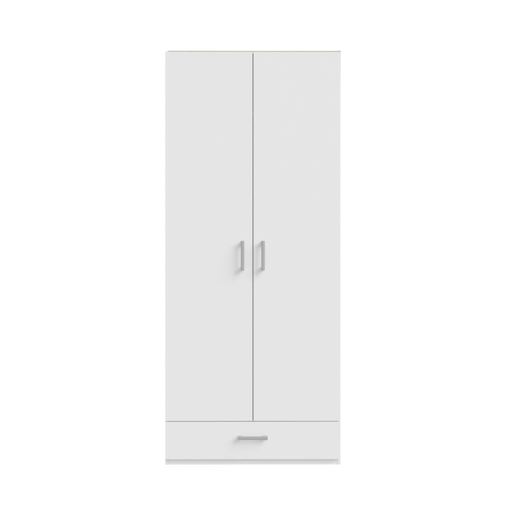 Armadio Arcadia 2 ante e 1 cassetto bianco 89x54x210.5H