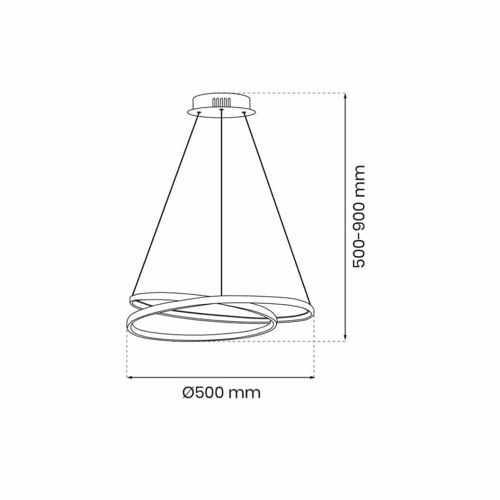 Lampada a sospensione LED nera 48W Ø50 Milagro Lucero