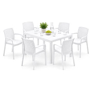 Salottino Outdoor Matarene, set Salotto da Esterno 6 Posti Made in Italy, Bianco