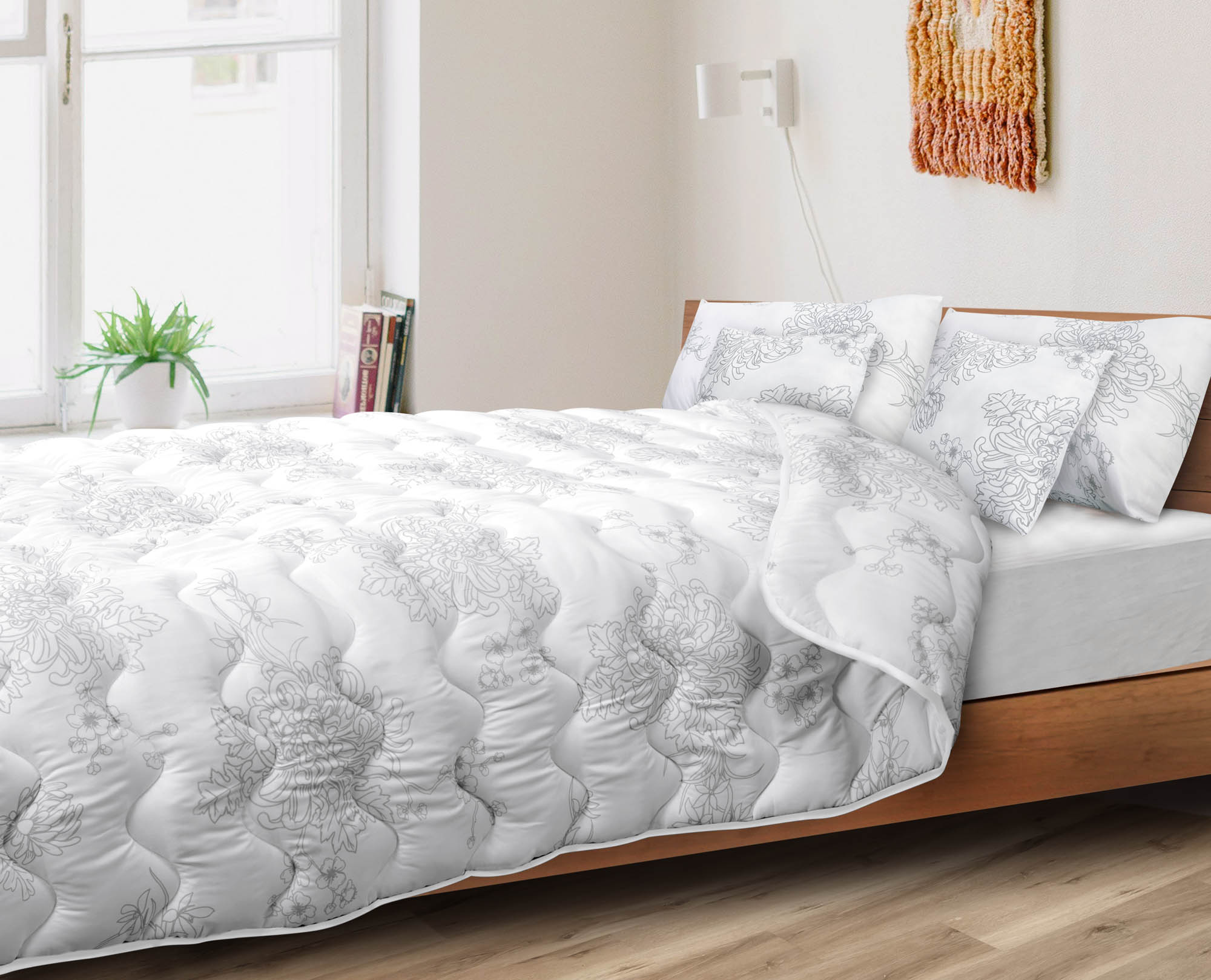 AIO FACTORY Piumino 140x200 cm Cuscino in microfibra anallergica in silicone