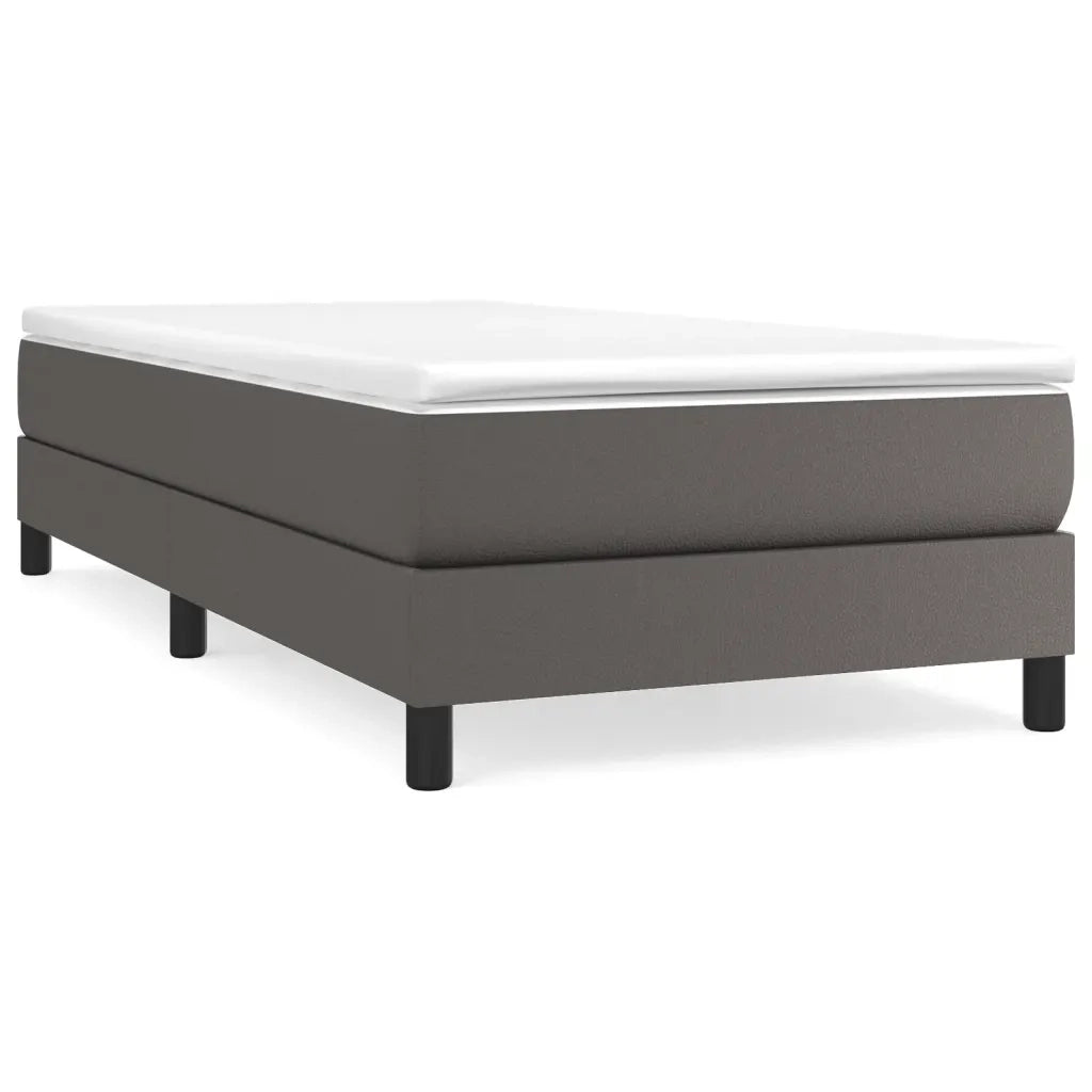 Giroletto a Molle con Materasso-Struttura Letto Grgio 80x200 cm in Similpelle 165502