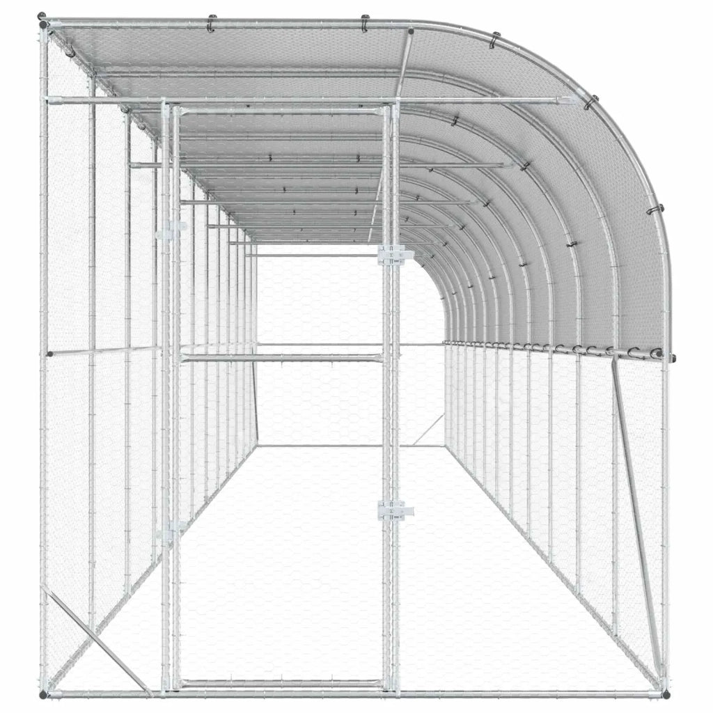 Gabbia per Polli Contro il Muro Argento 600 x 150 x 215 cm 3434740