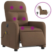 Poltrona Massaggiante | Sedia Relax Reclinabile Elettrica Marrone in Tessuto