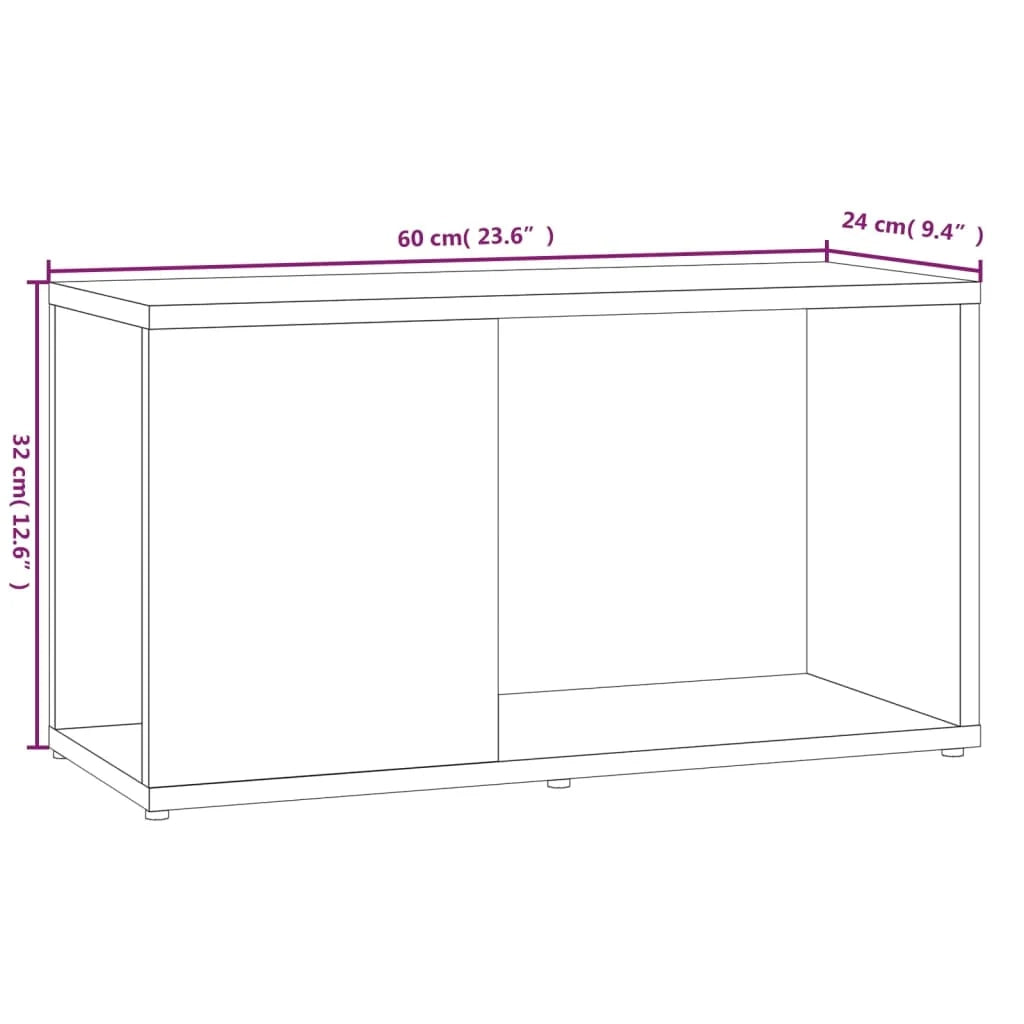 Mobile TV multimediale mensola TV credenza TV sala da pranzo soggiorno camera da letto rovere affumicato 60 x 24 x 32 cm legno ingegnerizzato marrone 02_0027373