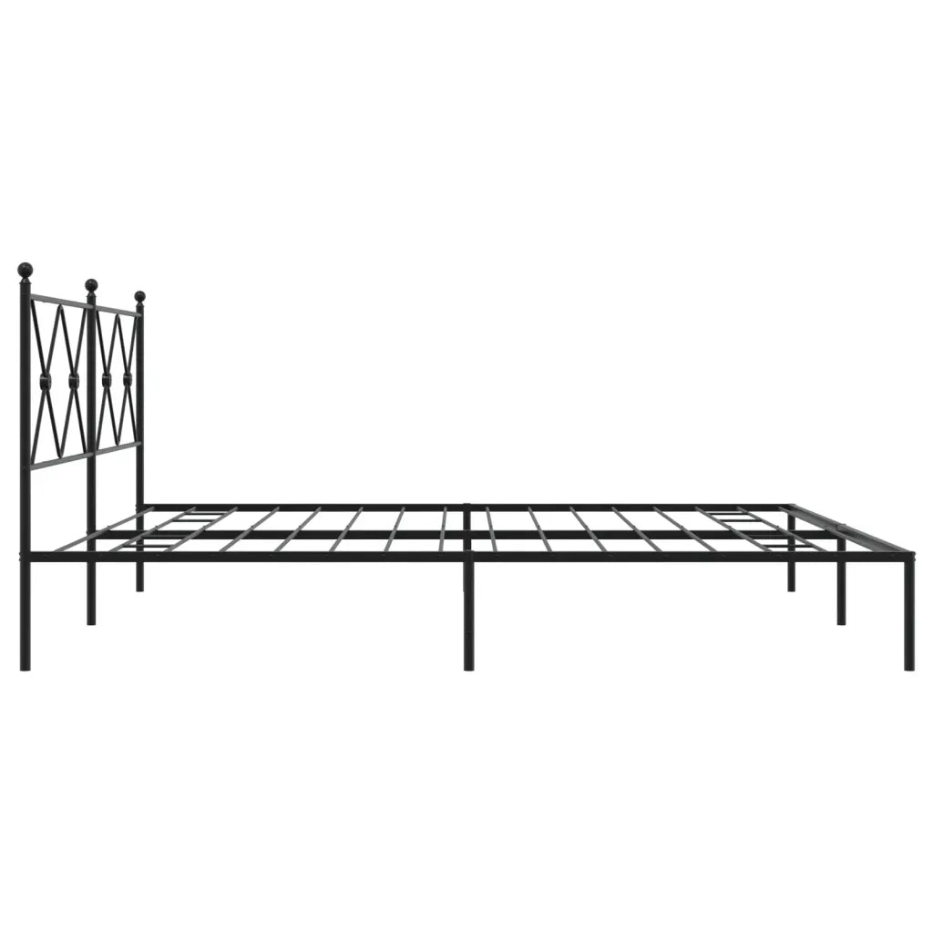 Giroletto con Testiera in Metallo Nero 183x213 cm