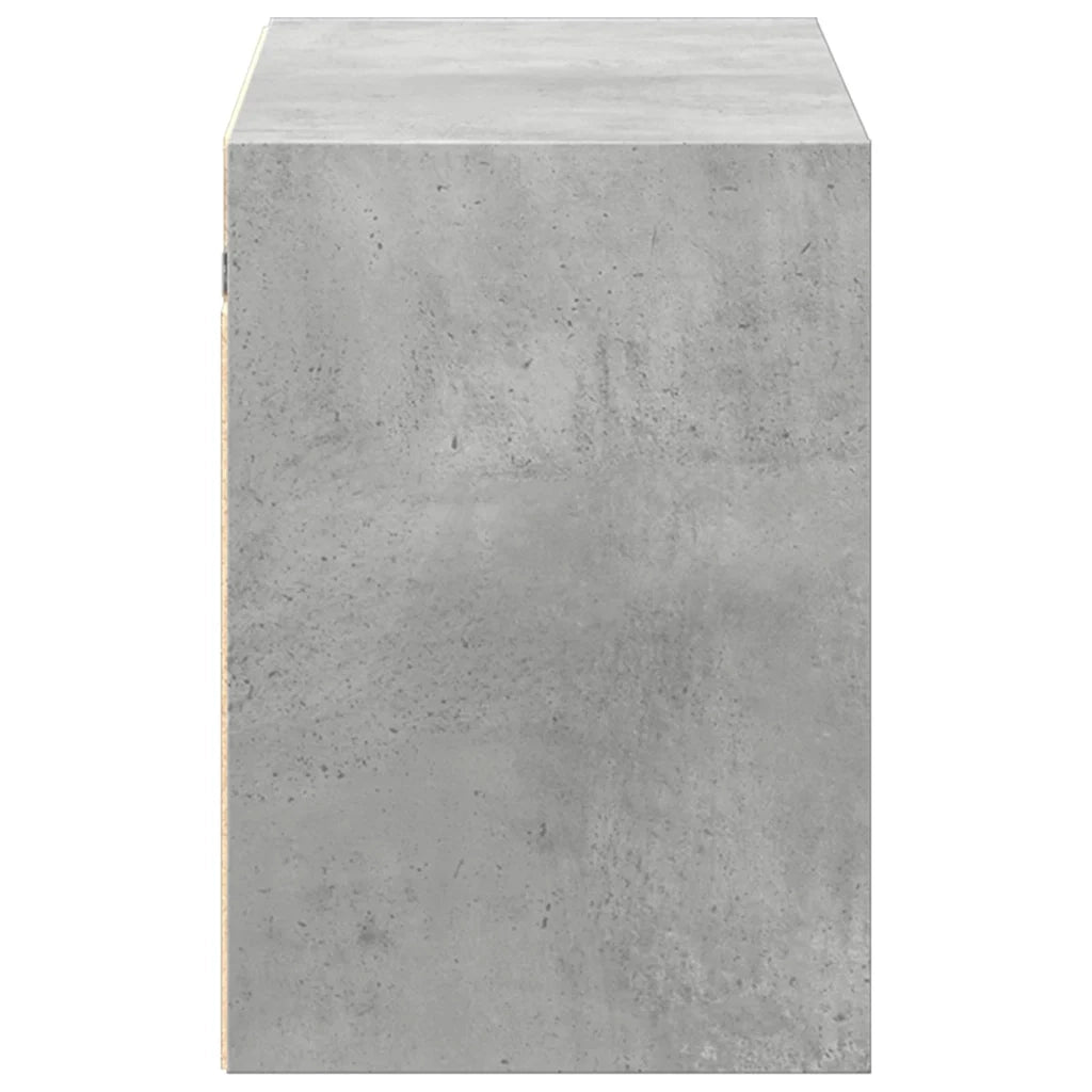 Mobile TV a Parete con Luci LED Grigio Cemento 100x31x45 cm