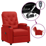 Poltrona Reclinabile Elettrica Rosso Vino in Similpelle