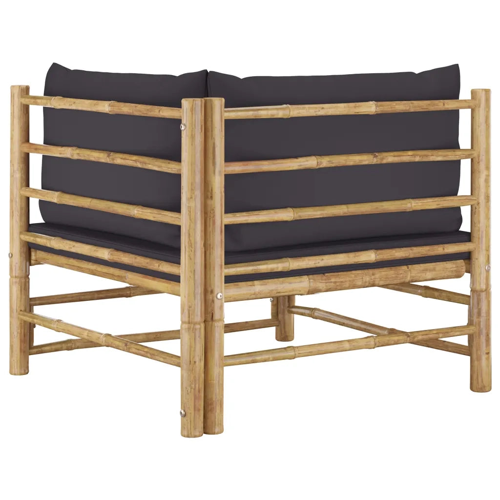 Set Divani da Giardino 2 pz con Cuscini Grigio Scuro in BambÃ¹ cod mxl 41849