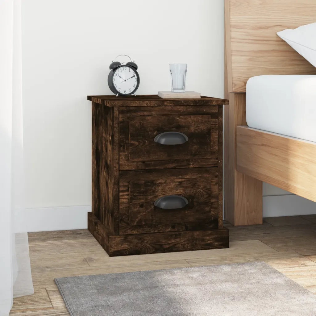 Comodino-Tavolino da notte Rovere Fumo 39x39x47,5 cm in Legno Multistrato