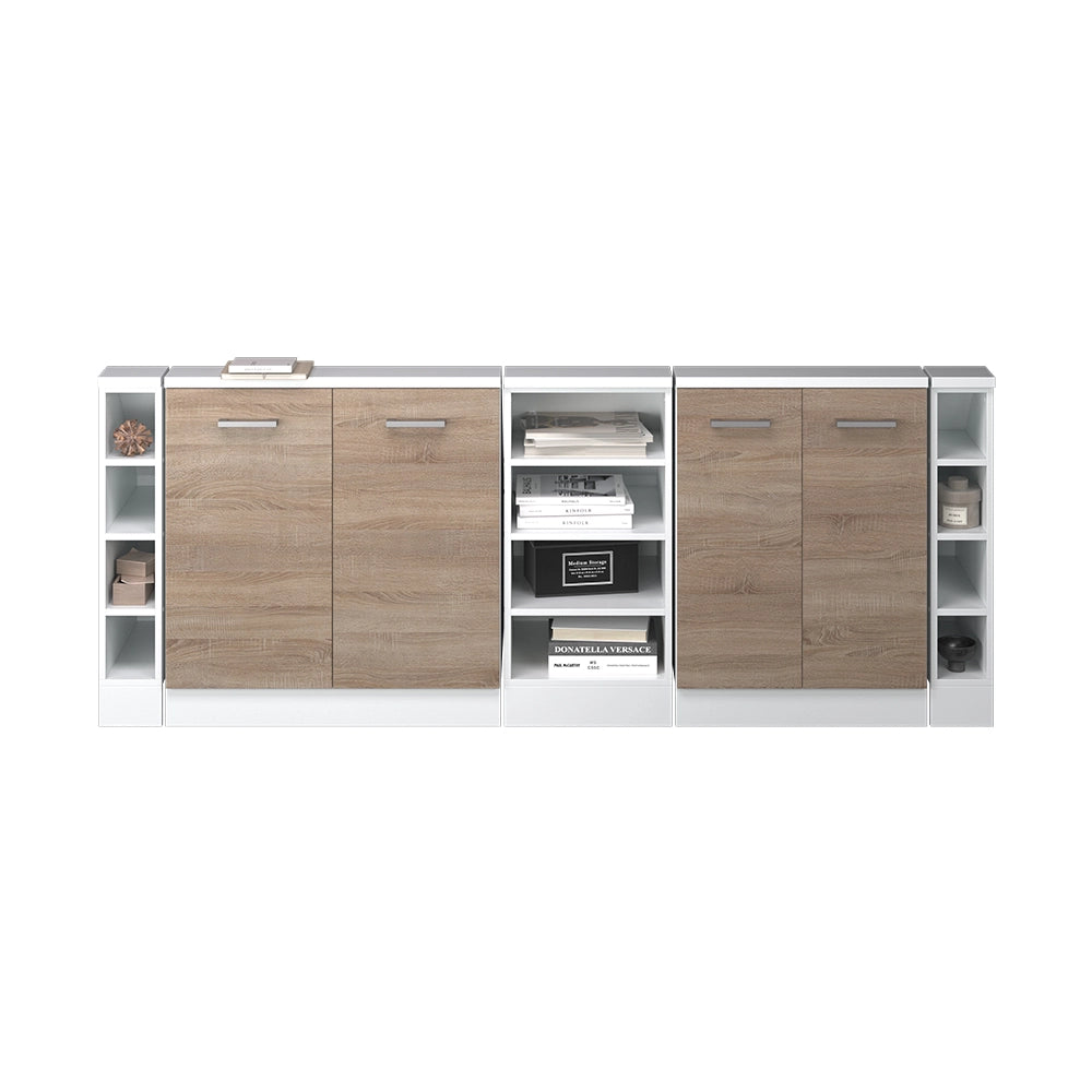 Mobile cucina sottotetto R-Line Sonoma/Bianco 210 cm Set di 5 Vicco