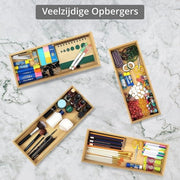 Organizzatore per Lade in Bambù Naturale - Scatole in Legno per Lade Cucina Cantina - Organizzatore per Posate in Legno - 155 x 65 x 385 cm
