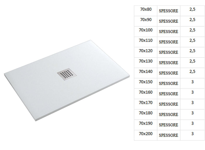 Piatto Doccia in Pietra 90x90 cm Bonussi Ardesia Stone Central Crema