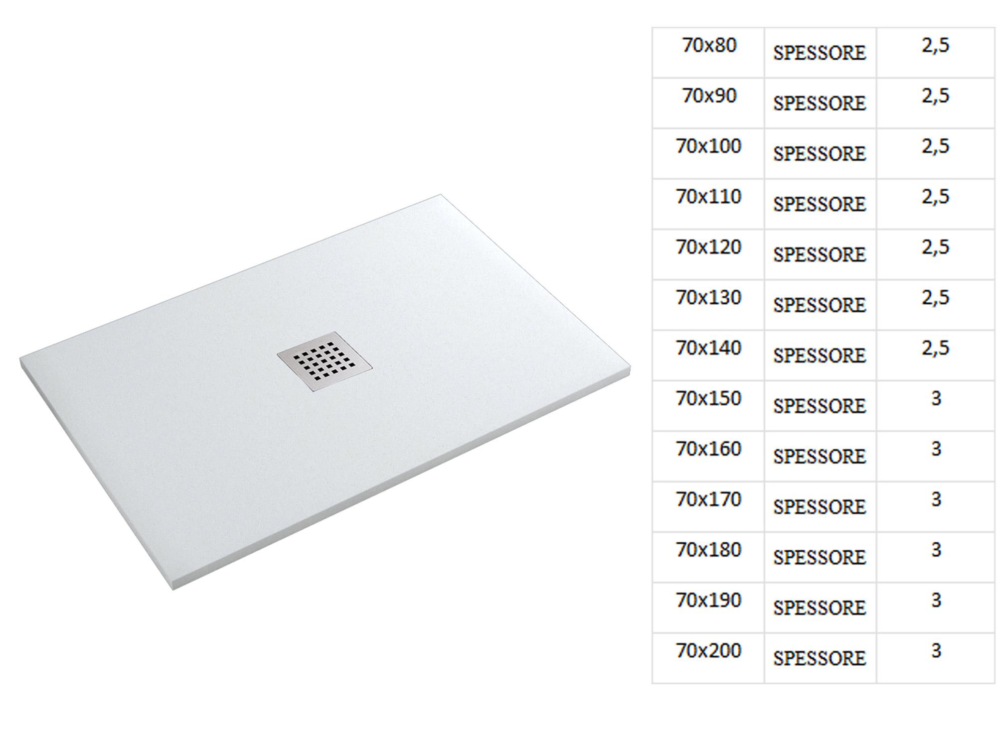 Piatto Doccia in Pietra 75x110 cm Bonussi Ardesia Stone Central Crema