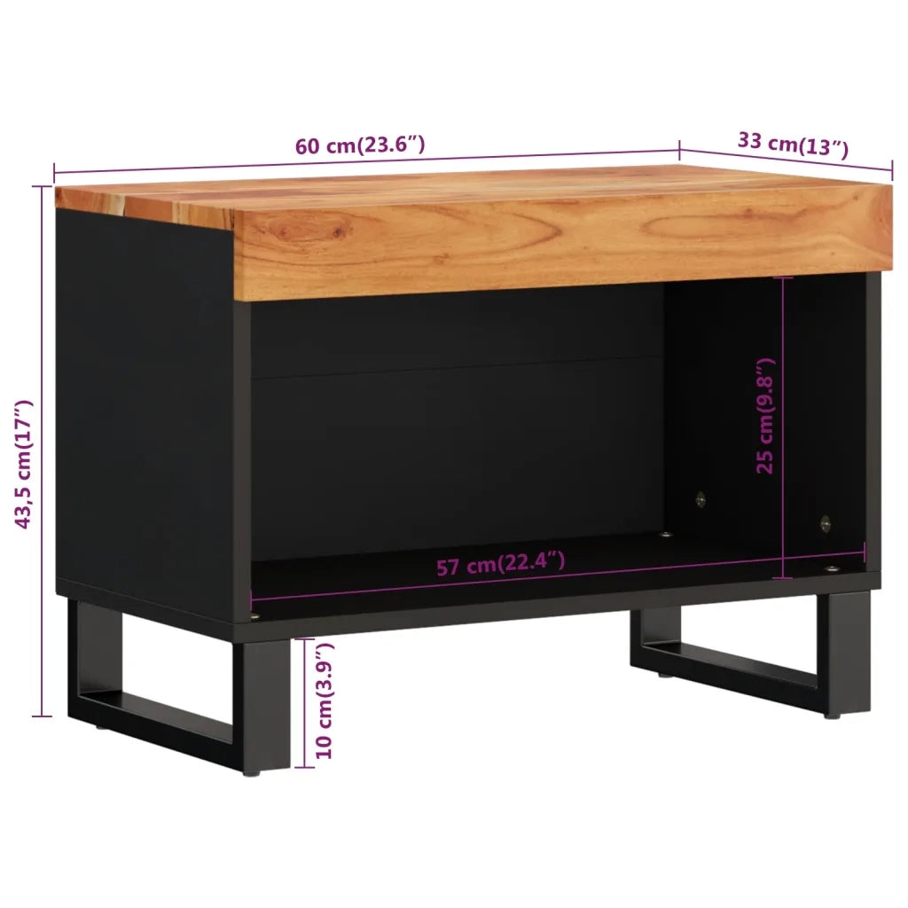 Mobile Porta TV 60x33x43,5 cm in Legno Massello di Acacia 352882