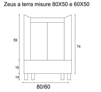 Mobile Lavatoio Sospeso Vasca Zeus in MineralMarmo Apertura a Cassettone 80x48x50 cm Olmo Naturale