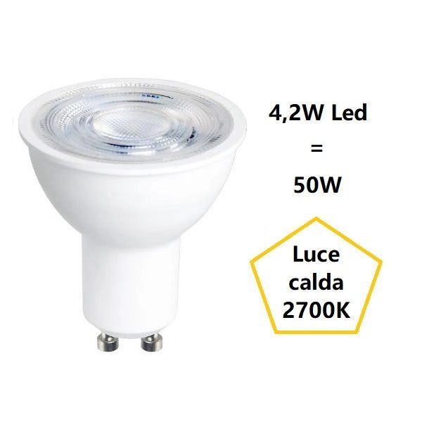 GU10 LAMPADINA FARETTO A LED 4,2W 345 LUMEN LUCE CALDA 2700K BOT LIGHTING