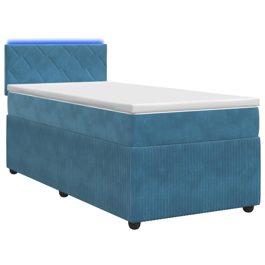 Letto box spring con materasso Blu 80 x 200 cm Velluto 3453039