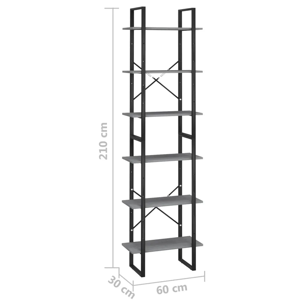 Scaffale Grigio 60x30x210 cm in Legno Massello di Pino CFW7734287