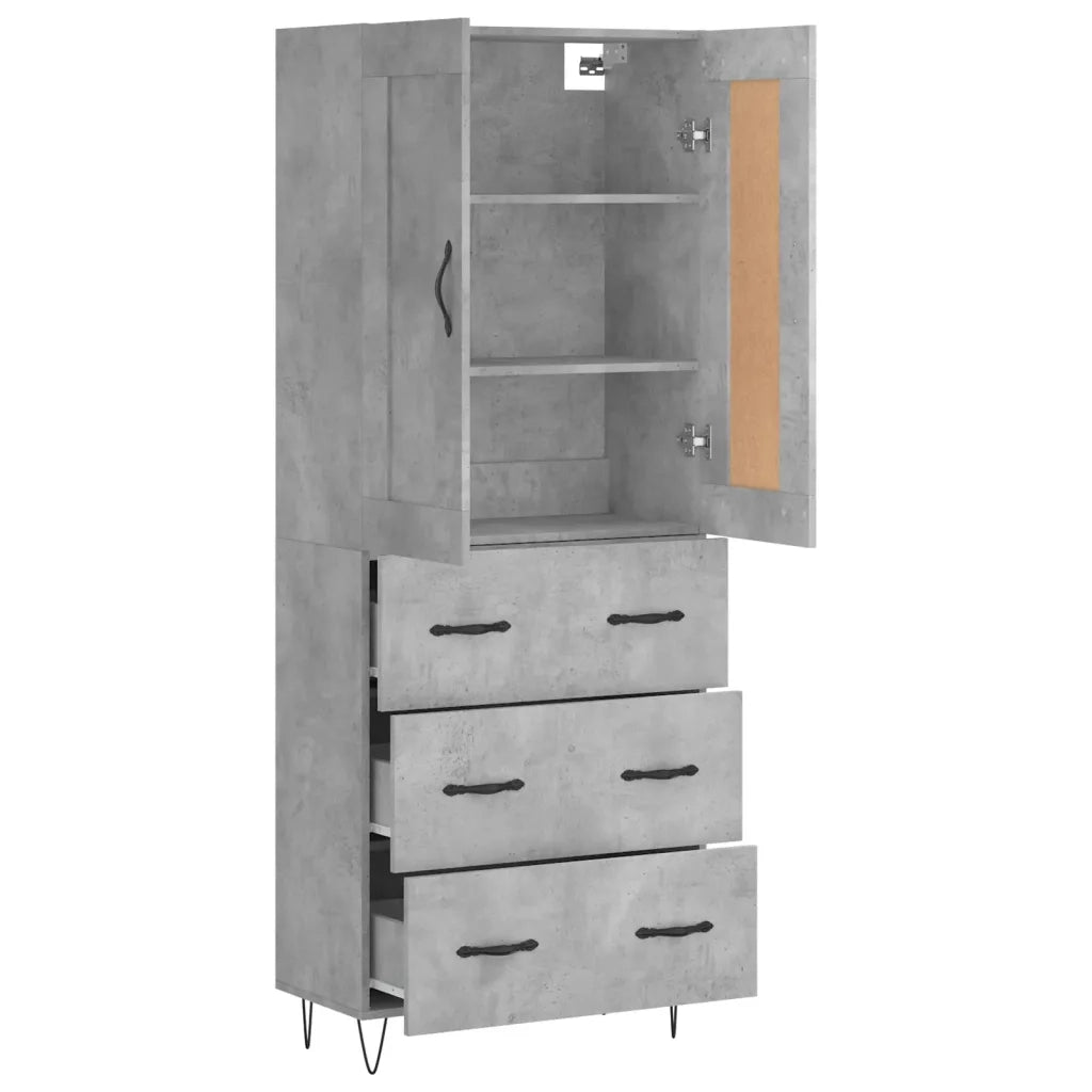 Credenza Grigio Cemento 69,5x34x180 cm in Legno Multistrato 3199781
