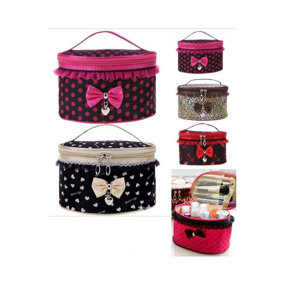 Trade Shop - Beauty Case Borsello Trucco Fiocco Make Up Trousse Kit Viaggio Organizzatore -