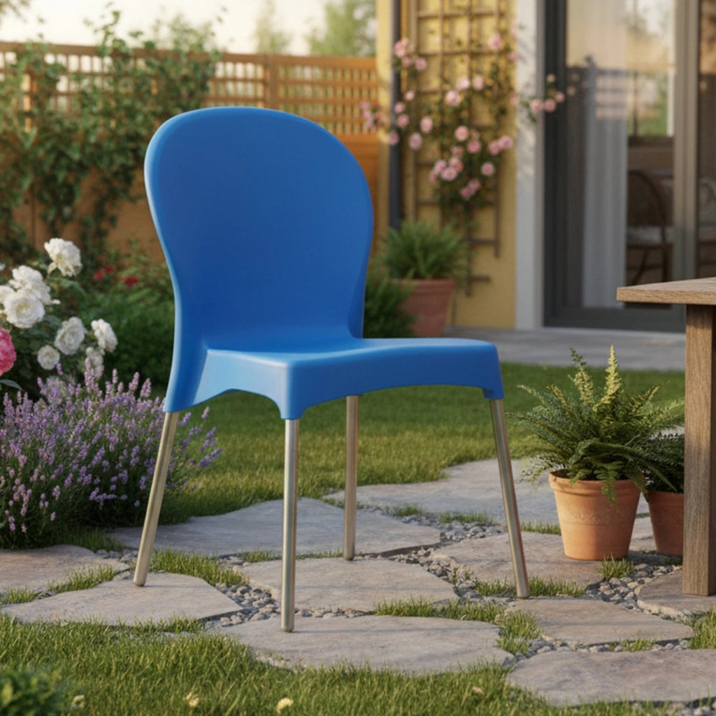 Linder, Sedia da Esterno una Sedia Made in Italy, Azzurro