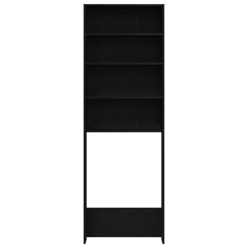 Armadio per Lavatrice Quercia Nera 64x24x190 cm Legno Ingegnerizzato