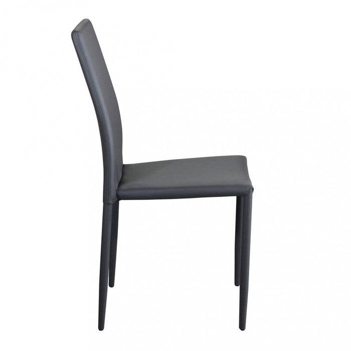 Sedia Cammie 41x50x91 h cm in Similpelle Grigio scuro