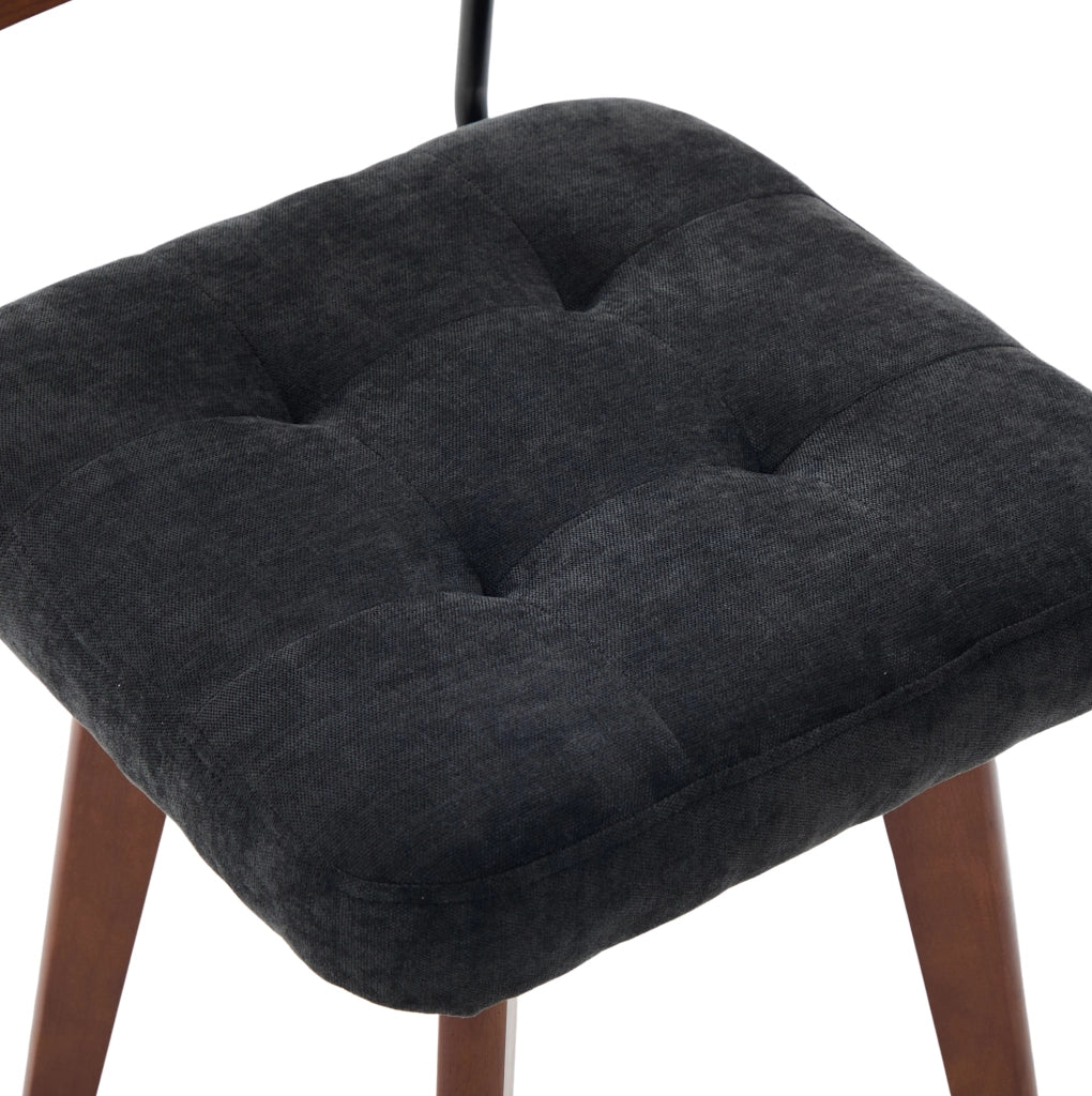 Sedia girevole 43x50x77 cm a 360° in ciniglia nera