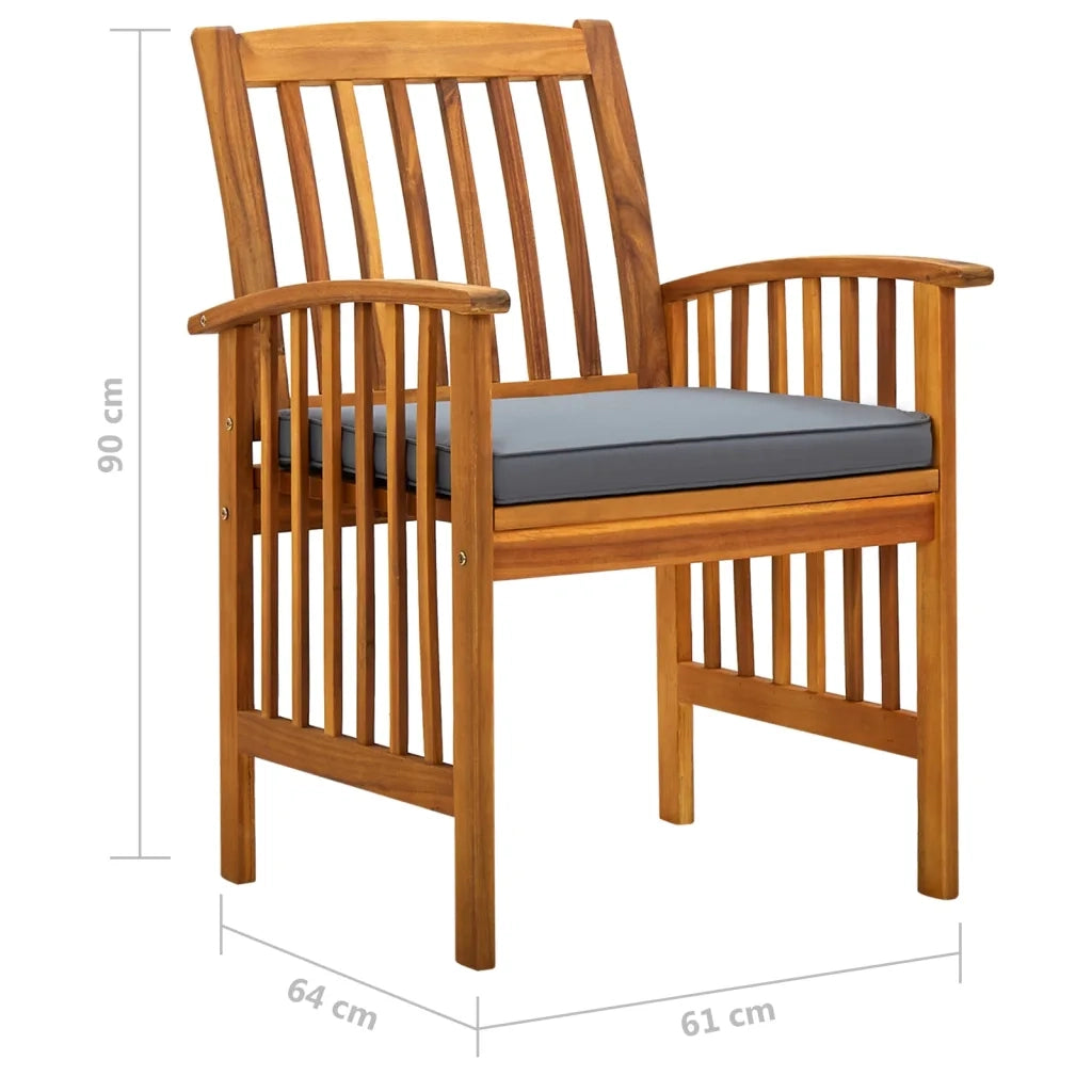 Set da Pranzo da Giardino 7 pz con Cuscini Massello di Acacia 3058092