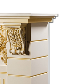 Camino Elettrico da Pavimento 111x145x38 cm Effetto Fiamma 1950W Imperial & Mirabella Avorio