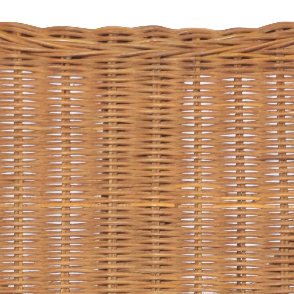 Divano a 2 Posti Marrone Chiaro in Rattan Naturale e Lino 325468