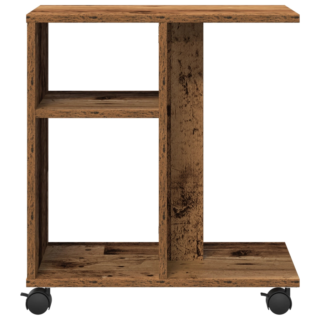 Tavolino  con ruote in legno vecchio 50x30x55 cm in legno ingegnerizzato