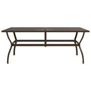 Tavolo da Giardino Marrone 190x80x72 cm in Acciaio 312281
