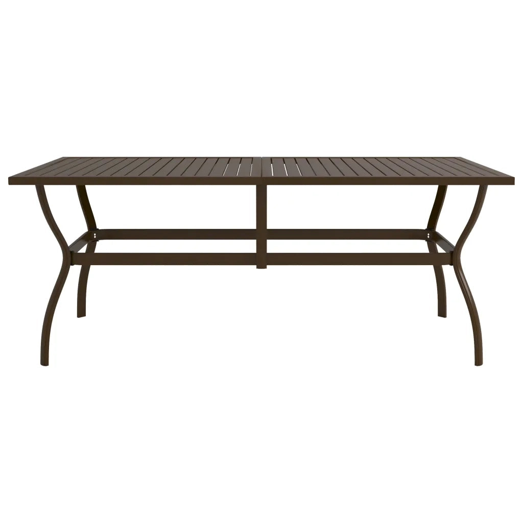 Tavolo da Giardino Marrone 190x80x72 cm in Acciaio 312281
