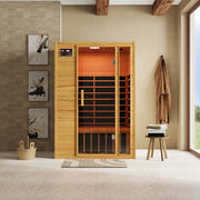 Sauna ad infrarossi 97x120 cm H188 in legno Hemlock con radio integrata | Oulu
