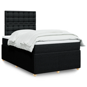 Giroletto a Molle con Materasso Nero 120x200 cm in Tessuto