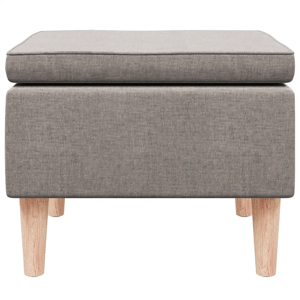 Poggiapiedi con Gambe in Legno Tortora in Tessuto cod mxl 35851