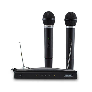 Microfoni Wireless per Karaoke Ricevitore 2 Canali Canto e Presentazioni