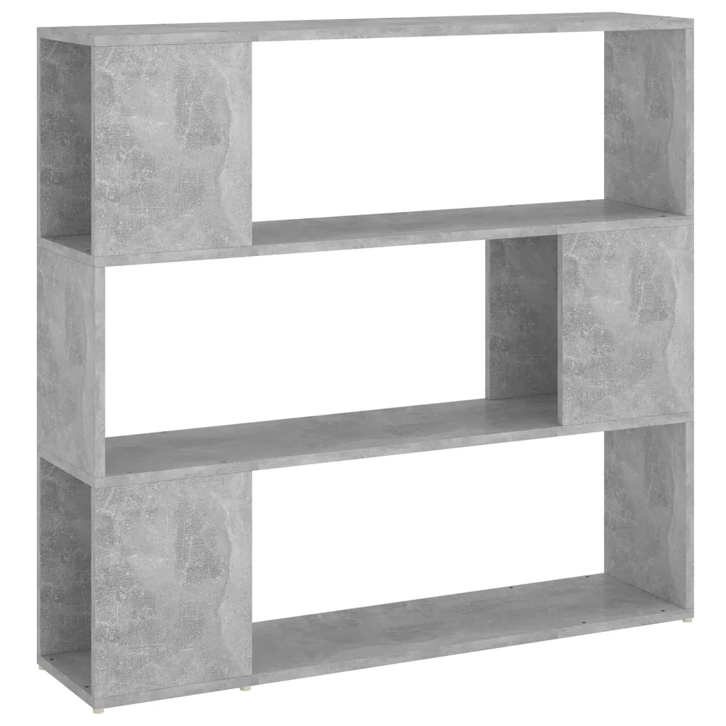 Libreria Divisorio-Scaffale per Libri-Mobile di Stoccaggio Grigio Cemento 100x24x94 cm