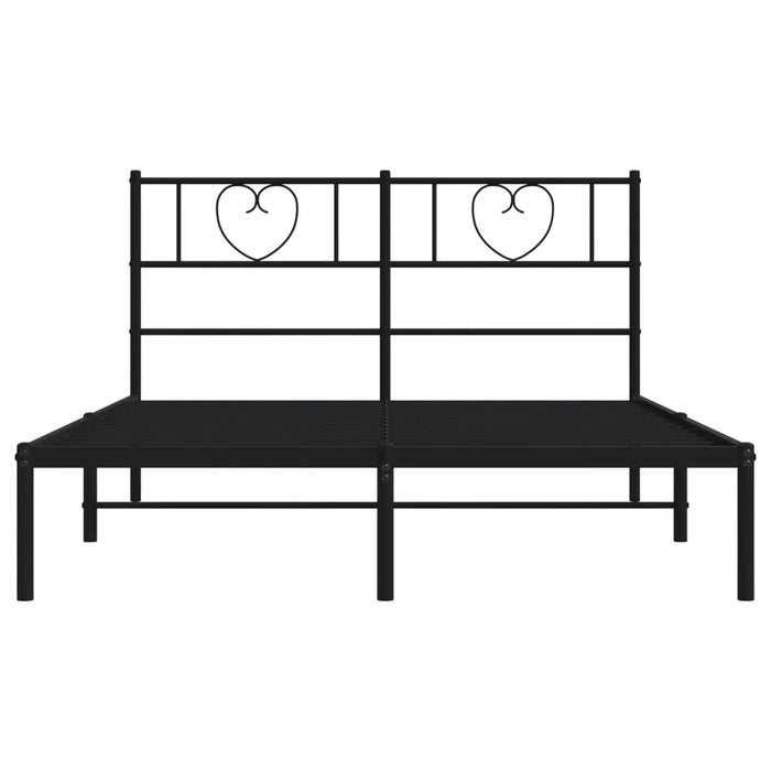 Giroletto con Testiera in Metallo Nero 120x200 cm 355461