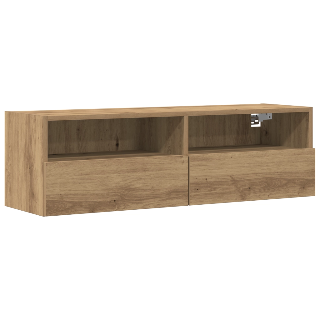 Mobile TV da muro in rovere artisan 100x30x30 cm in legno ingegnerizzato