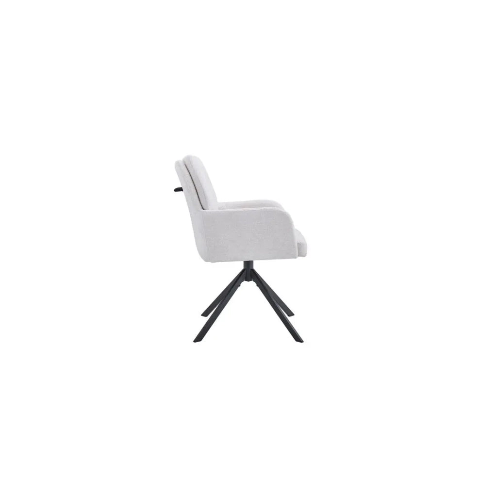 Sedia girevole PLUMO – Tessuto écru – L50 x H85 x P62 cm