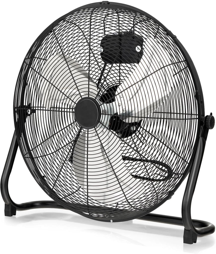 Ventilatori da Pavimento, 3 Velocità di Vento Regolabili, Ventilatore Industriale in Metallo, 2 Ruote in Gomma, per Magazzino, Officina, Cantina, Ufficio, Ø60 CM (Nero)