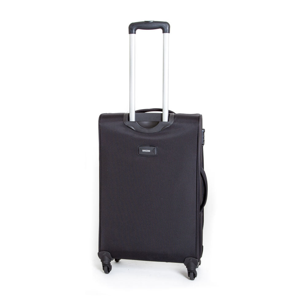 Trolley Valigia Media Morbida in Poliestere 4 Ruote TSA Ravizzoni Ambra Nero